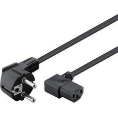 Goobay 2 Meter Power Cable 0.75mm² Right Angle - Durable & Versatile Black Cable